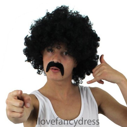 Lockige schwarze afro perücke - afro,