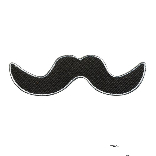 Aufnäher schnurrbart mustache - aufnäher,