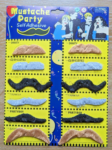12x schnurrbart selbstklebend - schnurrbart,