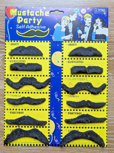 12x schnurrbart selbstklebend - 12x,
